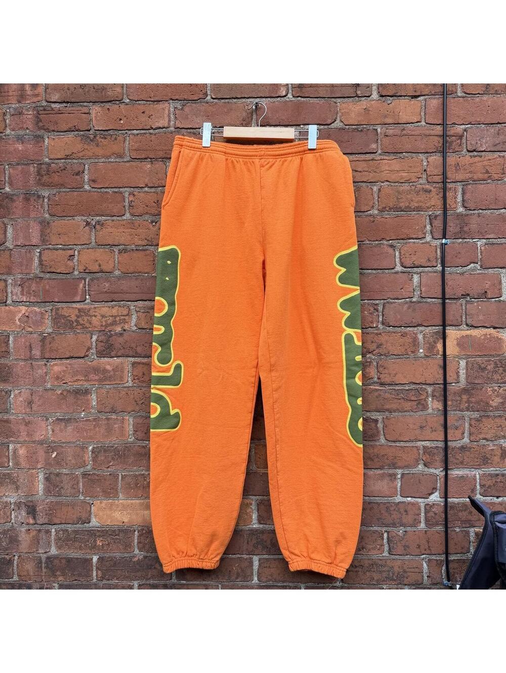 spider worldwide sp5der world wide orange sweatpants L/XL